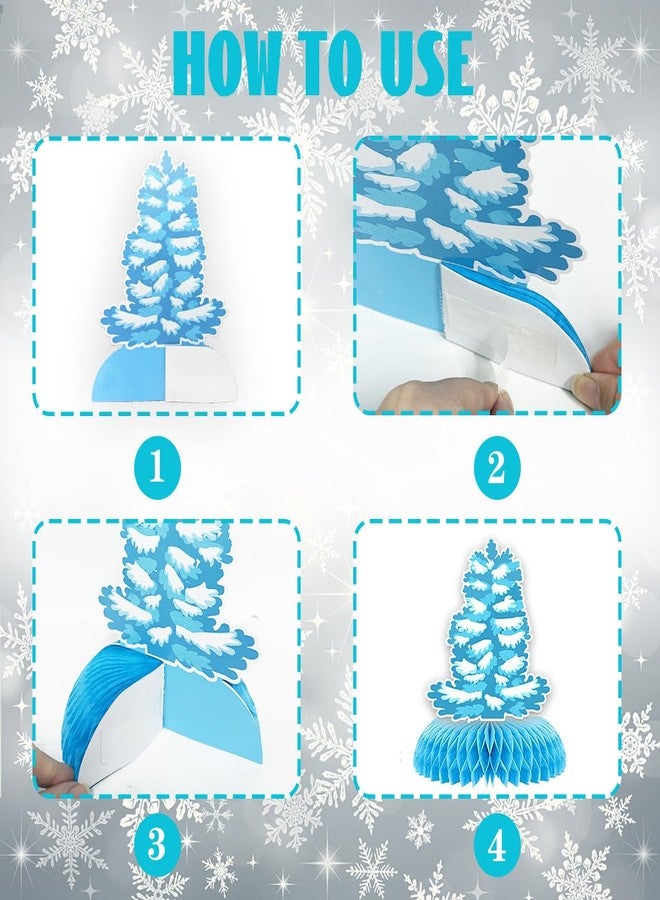 Moitkptt 9Pcs Winter Wonderland Decorations 3D Snowflake Honeycomb Table Centerpieces for Frozen Winter Blue White Theme Christmas Baby Shower Birthday Party Supplies (Snowman Blue) - Image 3